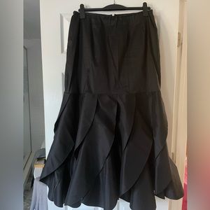 Karen Miller Plus size 16W Skirt- Maxi mermaid flare ruffle hem black long skirt
